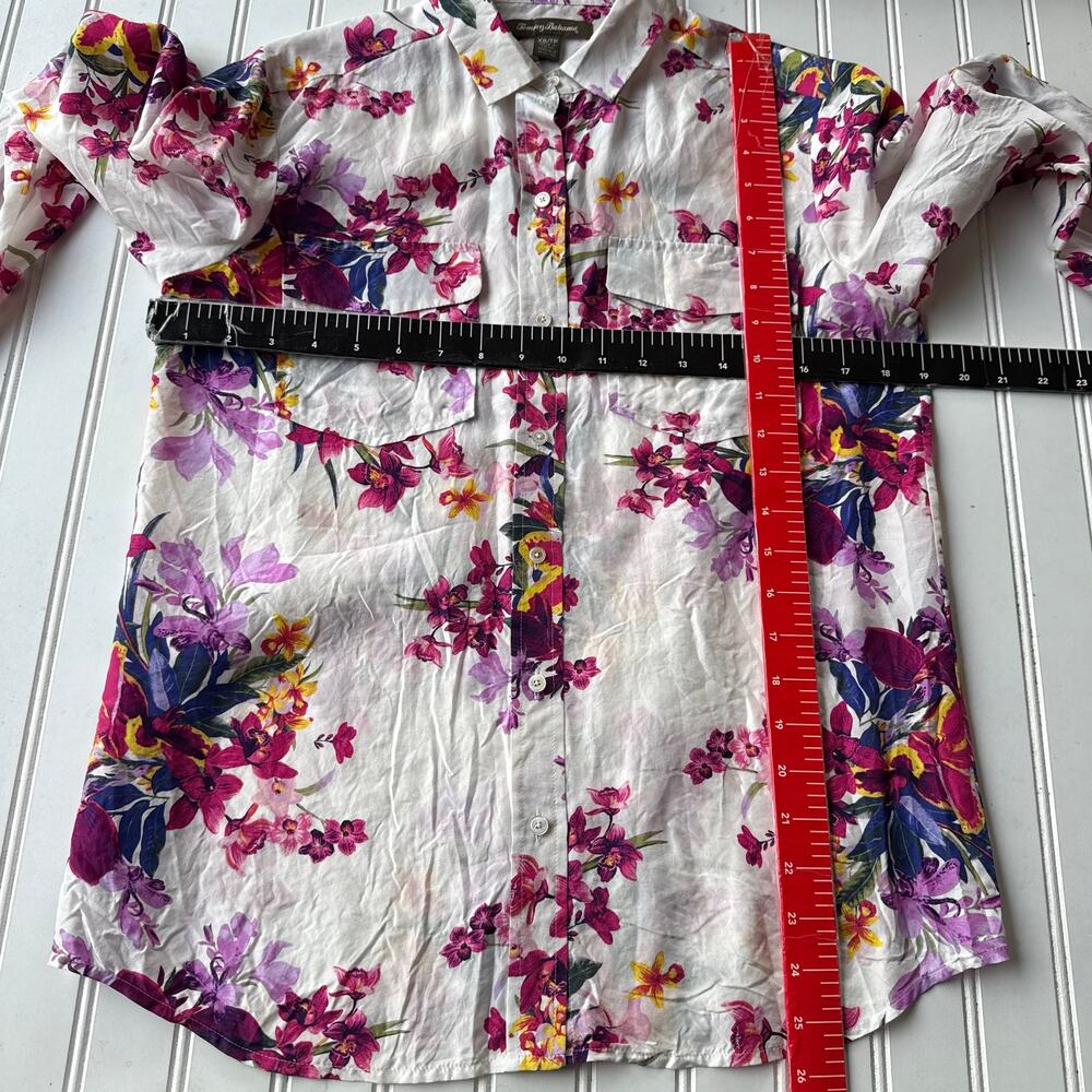 Tommy Bahama Floral lightweight drape buttondown blouse size XS/P - Picture 6 of 7